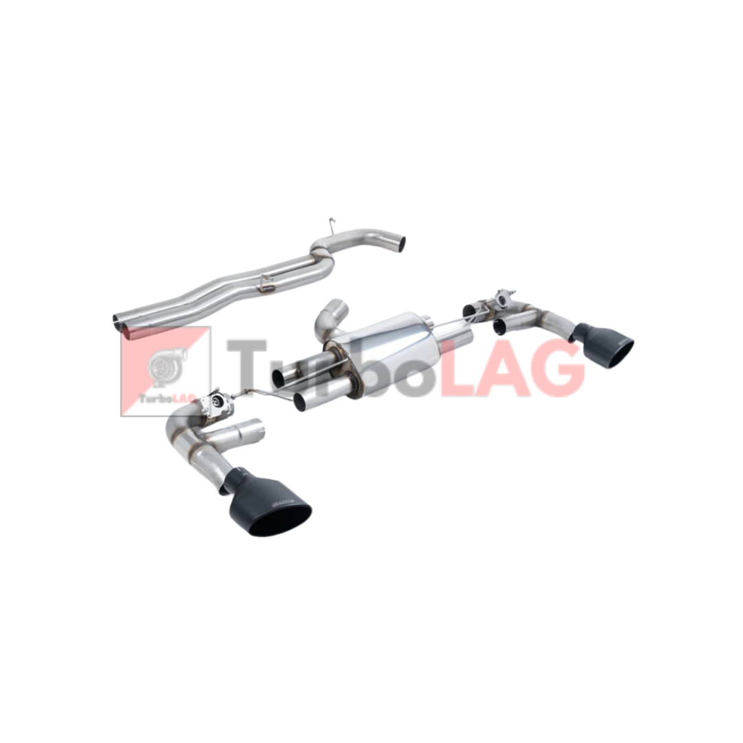 Cat-back Race Non-resonated senza valvole da 80mm con finalini ovali neri Milltek Sport per Audi RS3 8V Sportback 400cv (solo modello CON OPF/GPF) dal 2019 - SSXAU978