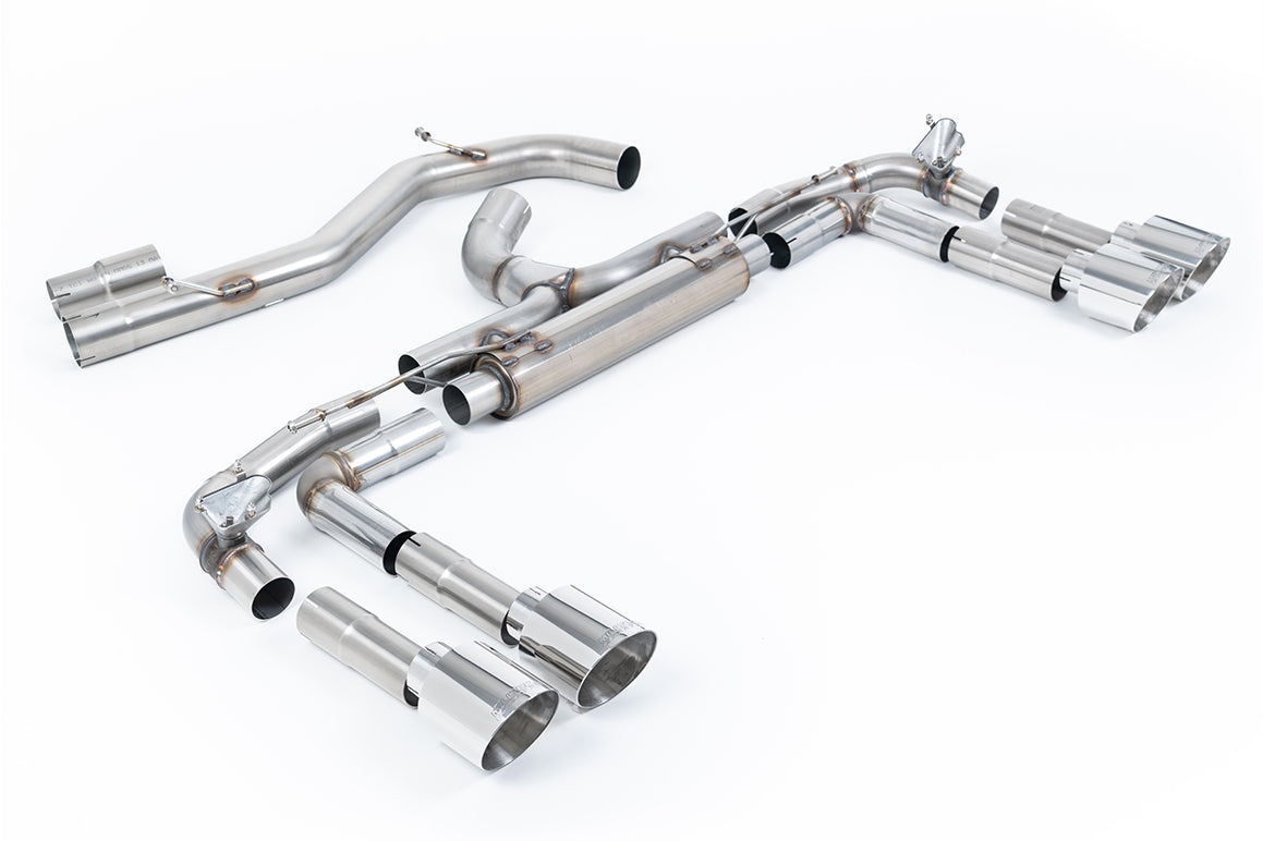 Scarico GPF-back Milltek Race Non-resonated con finalini GT-115 lucidi per Audi S3 8Y Sedan 2.0 TFSI 310/333cv (con GPF,