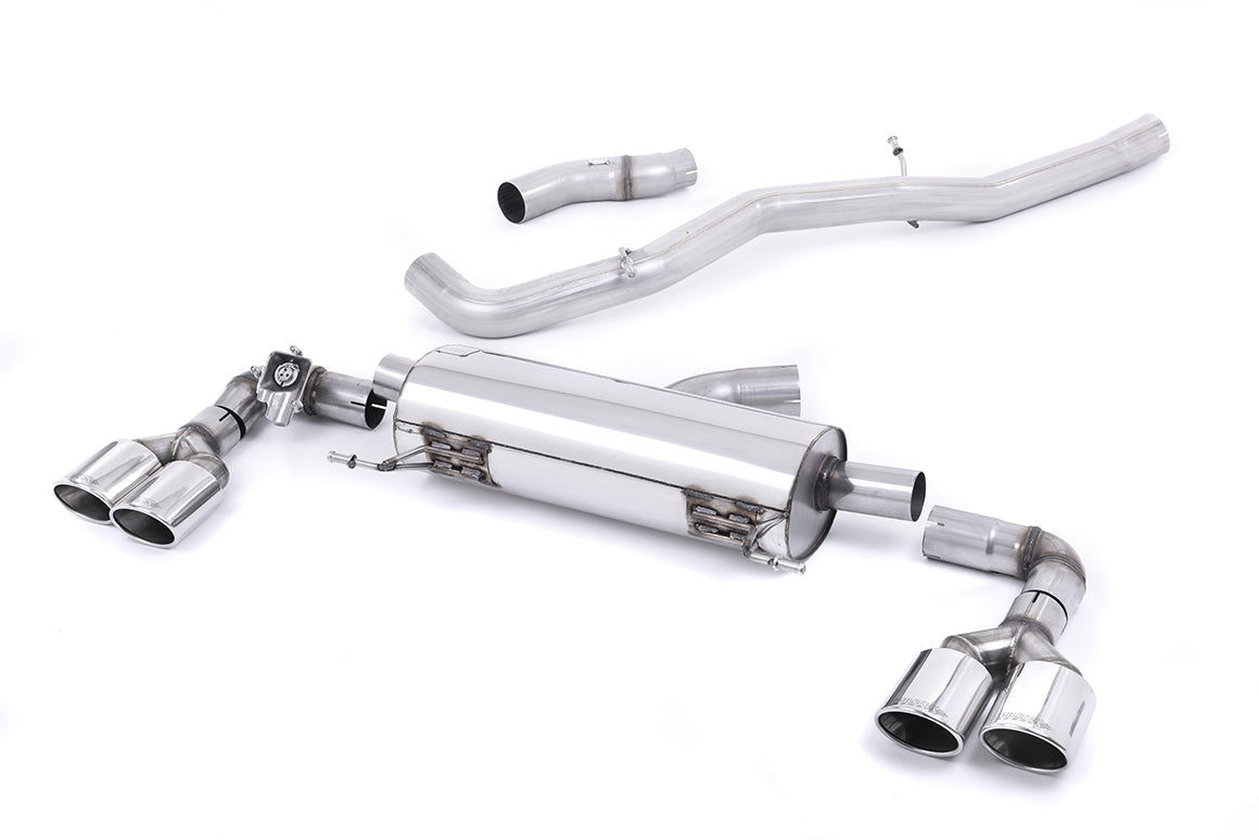 Scarico cat-back Milltek Non-resonated con finalini ovali lucidi per Audi S1 2.0 TFSI quattro (2014-2018) - SSXAU491