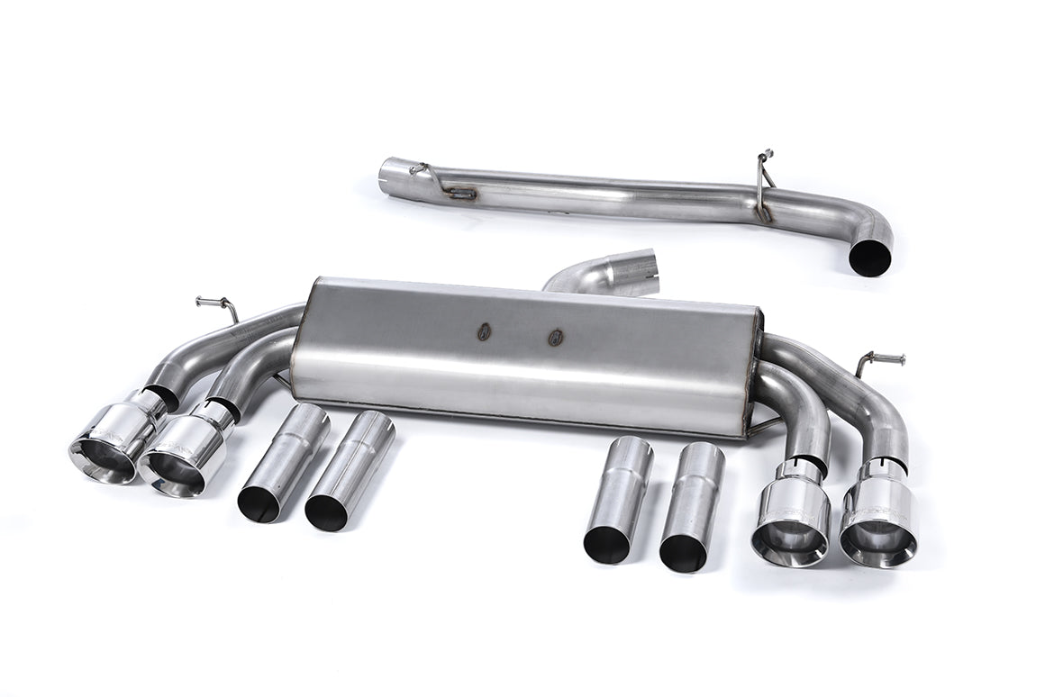 Scarico cat-back Milltek Race Non-resonated senza valvole con finalini GT-100 lucidi per Audi S3 8V / 8V.2 Berlina e Cab