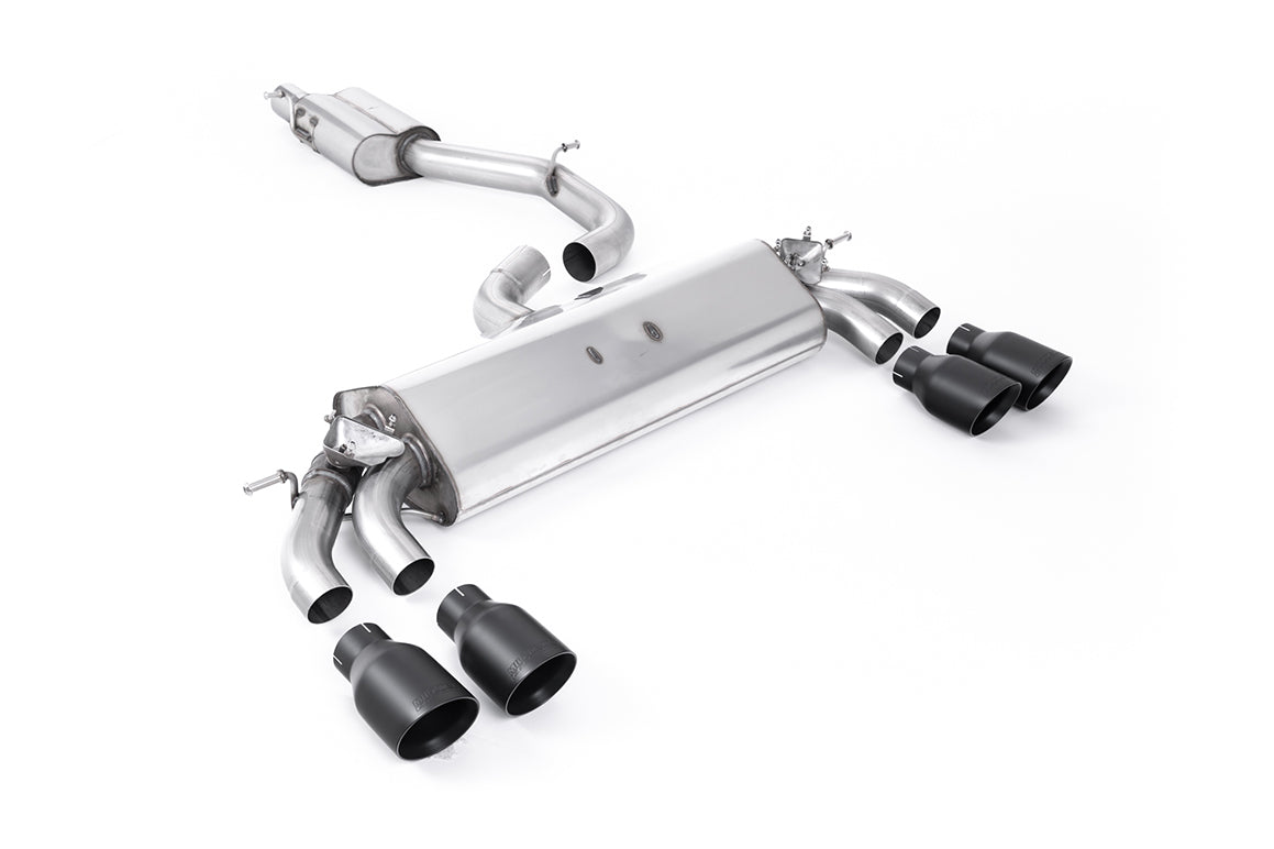 Scarico GPF-back Milltek Resonated omologato con finalini GT-100 neri Cerakote per Audi S3 8V.2 3 porte 2.0 TFSI quattro