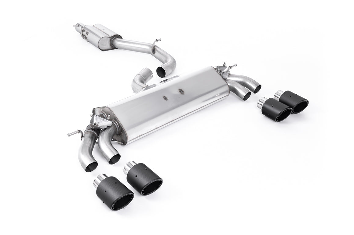 Scarico GPF-back Milltek Resonated omologato con finalini Jet-100 in carbonio per Audi S3 8V.2 3 porte 2.0 TFSI quattro
