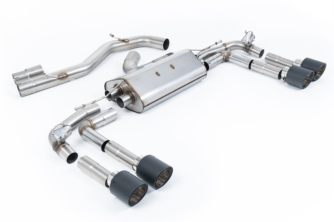 Scarico GPF-back Milltek Non-resonated con finalini Jet-115 in carbonio per Audi S3 8Y Sedan 2.0 TFSI 310/333cv (con GPF