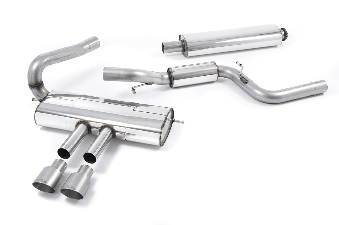 Scarico cat-back Milltek Resonated omologato con finalini GT-100 in titanio per Ford Focus ST Mk3 2.0 EcoBoost station w