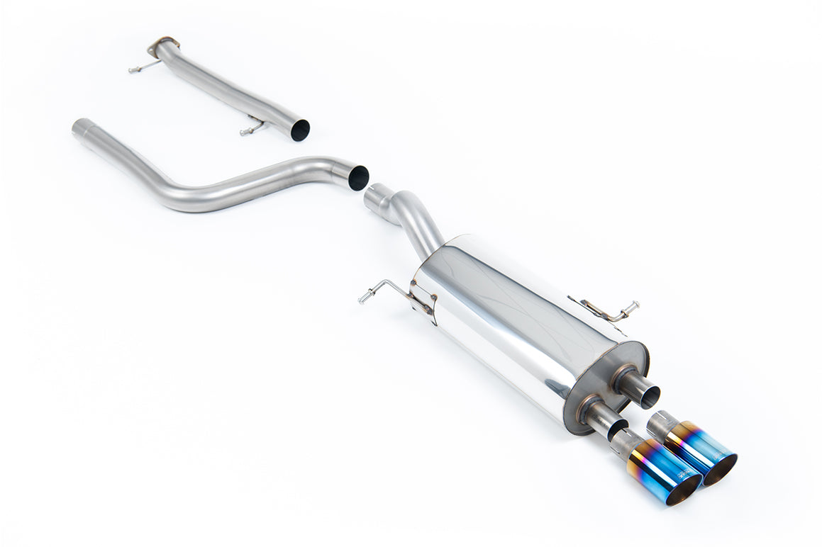 Scarico cat-back Milltek Non-resonated con finalini GT-80 in titanio bruciato per Ford Fiesta ST Mk7 1.6 EcoBoost 182/20