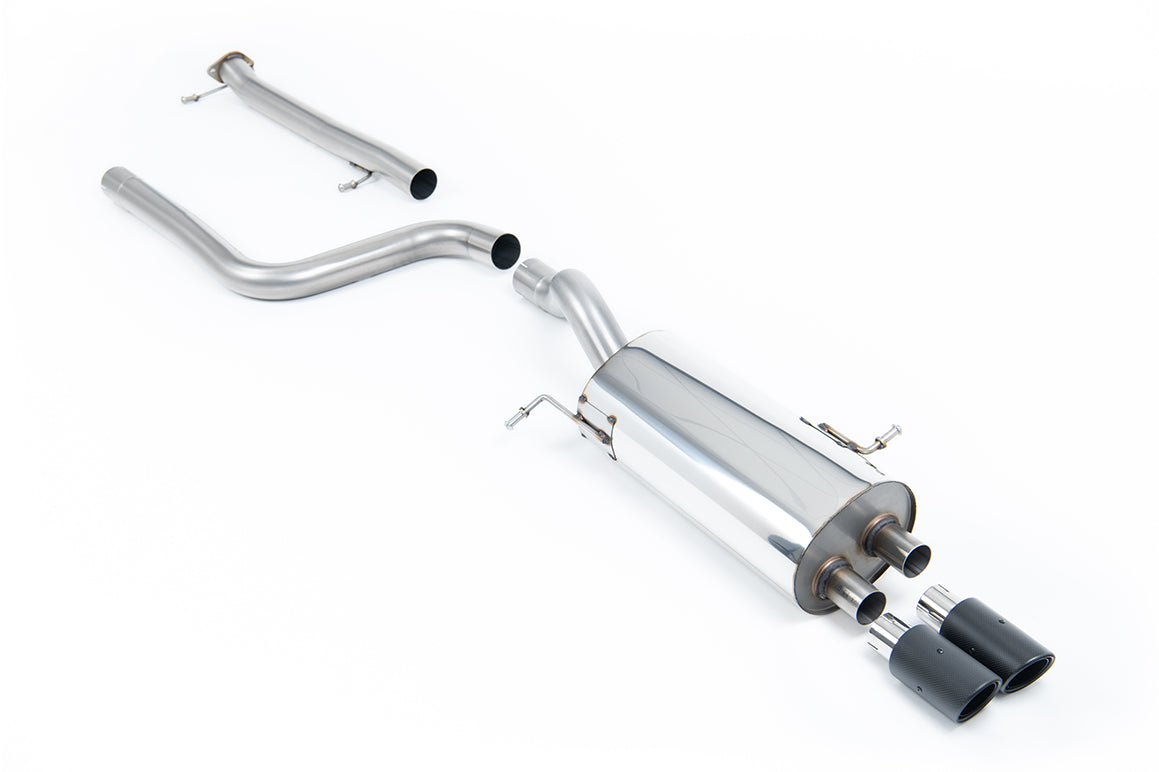 Scarico cat-back Milltek Non-resonated con finalini Jet-80 in carbonio per Ford Fiesta ST Mk7 1.6 EcoBoost 182/200cv (20