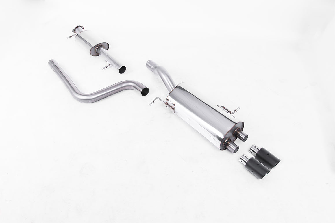 Scarico cat-back Milltek Race Resonated con finalini Jet-80 in carbonio per Ford Fiesta ST Mk7 1.6 EcoBoost 182/200cv (2
