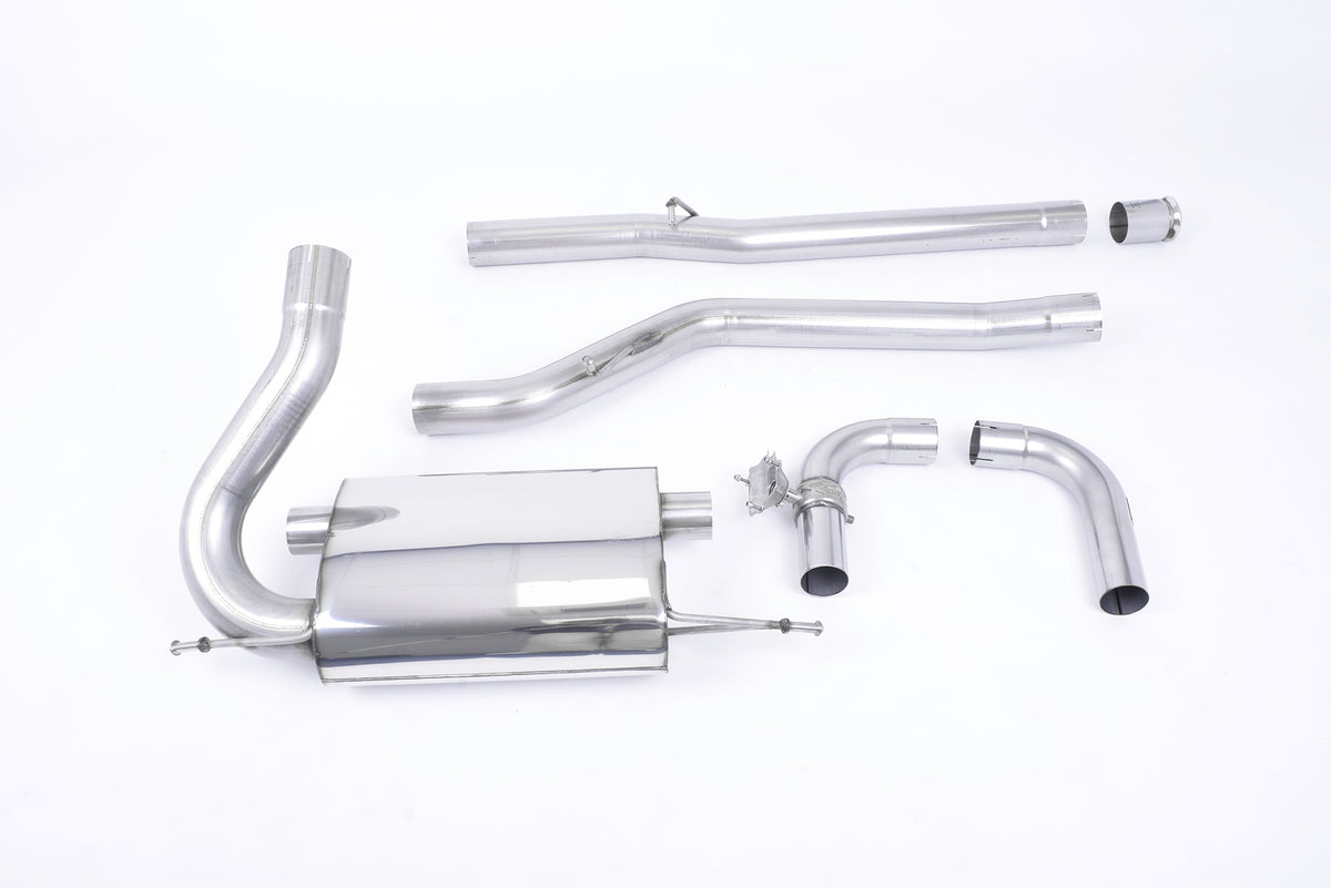 Scarico cat-back Milltek Non-resonated con finalini Jet-115 in carbonio per Ford Focus RS Mk3 2.3 EcoBoost (2016-2018) -