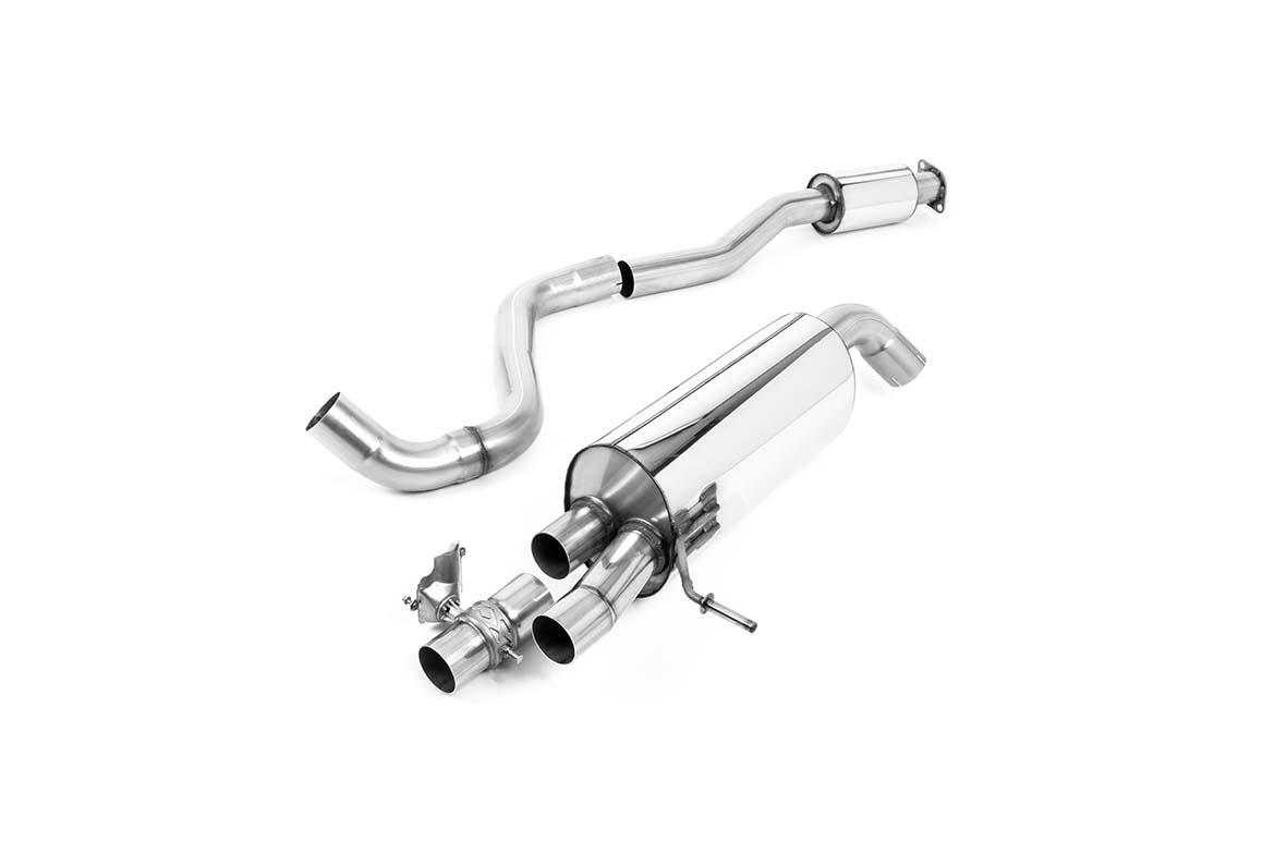 Scarico GPF-back Milltek Resonated omologato con finalini Jet-90 in carbonio per Hyundai i20 N 1.6 T-GDI 204cv (con GPF,