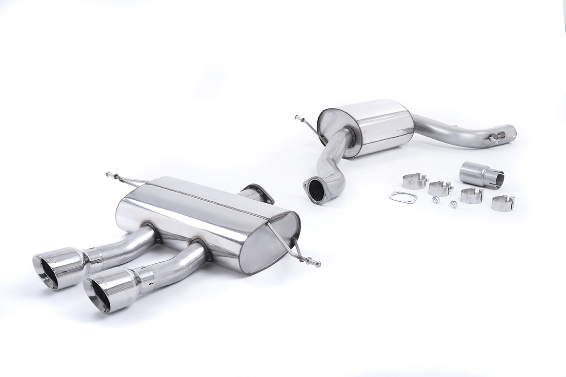 Scarico cat-back Milltek Resonated omologato con finalini doppi GT-100 lucidi per Seat Leon 1P Cupra R 2.0 TSI 265cv (20