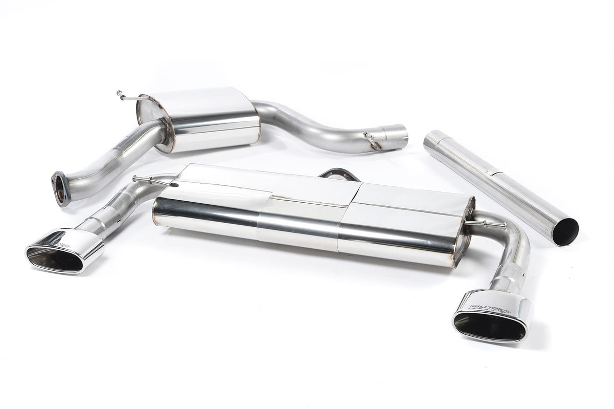 Scarico cat-back Milltek Resonated omologato con finalini ovali lucidi per Seat Leon Cupra 5F 280/290cv 3 e 5 porte (sen