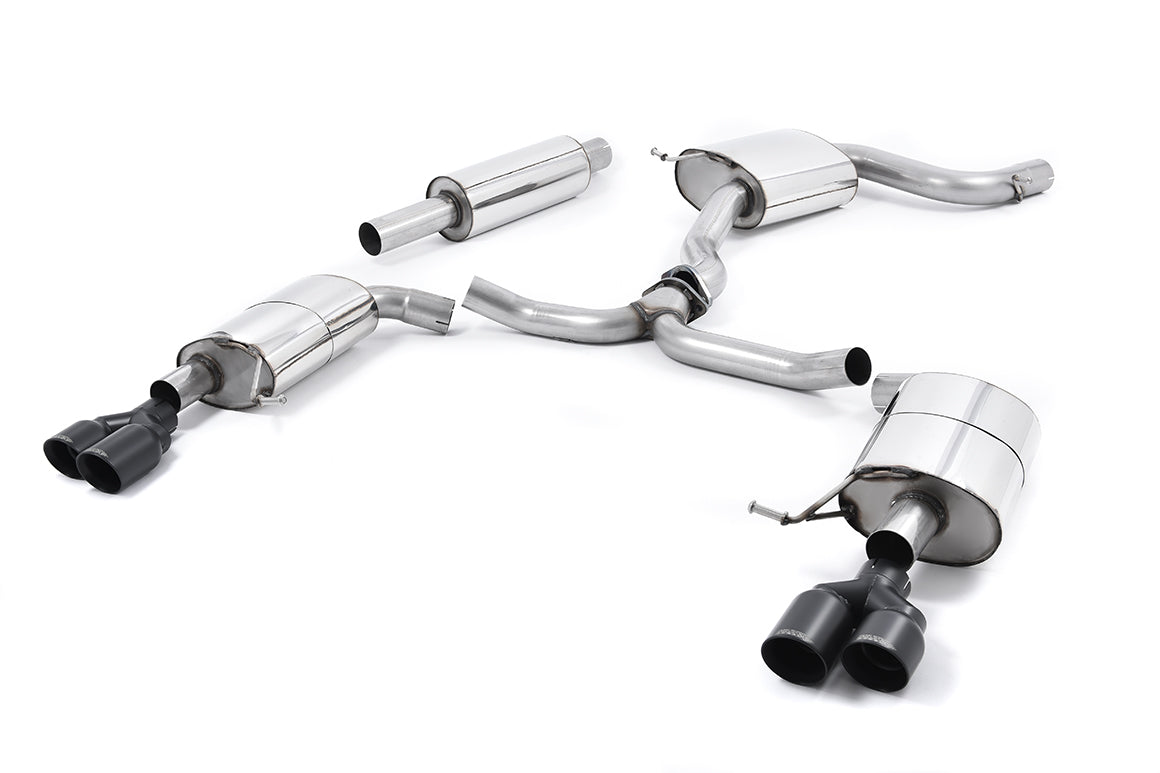 Scarico cat-back Milltek Resonated omologato con finalini GT-80 neri Cerakote per Seat Leon ST Cupra 5F 280/290cv (senza