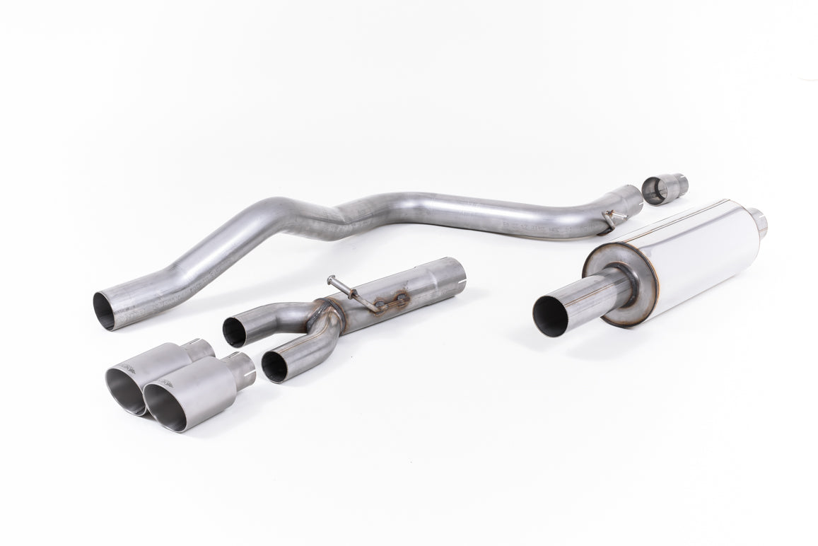 Scarico cat-back Milltek Resonated omologato con finalini GT-80 in titanio per Seat Leon FR 5F 2.0 TDI 150cv - SSXSE181