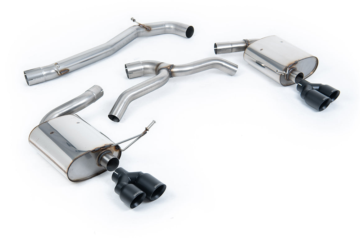 Scarico cat-back Milltek Non-resonated con finalini GT-80 neri Cerakote per Seat Leon ST Cupra 300 4Drive 5F (con GPF, 2