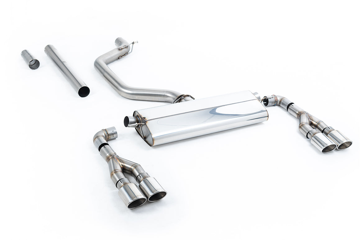 Scarico GPF-back Milltek Non-resonated con quattro finalini ovali lucidi per Cupra Leon KL 2.0 TSI 300cv 5 porte (con GP