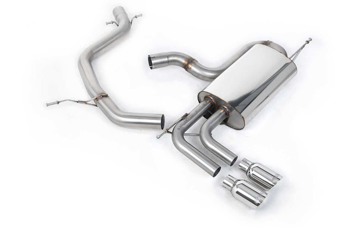 Scarico cat-back Milltek Non-resonated omologato con finalini GT-80 lucidi per Volkswagen Golf 5 GTI Edition 30 230cv (2