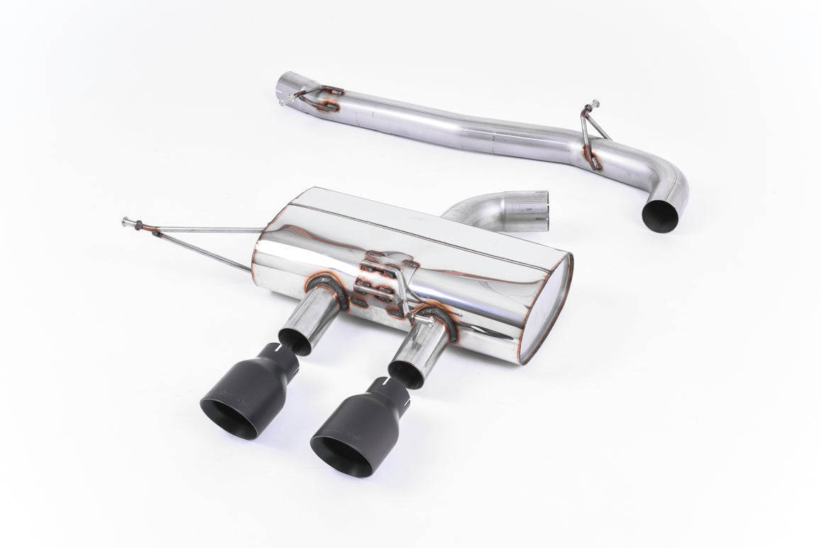 Scarico cat-back Milltek Race Non-resonated senza valvola con finalini GT-100 neri Cerakote per VW Golf 6 R 2.0 TFSI 270