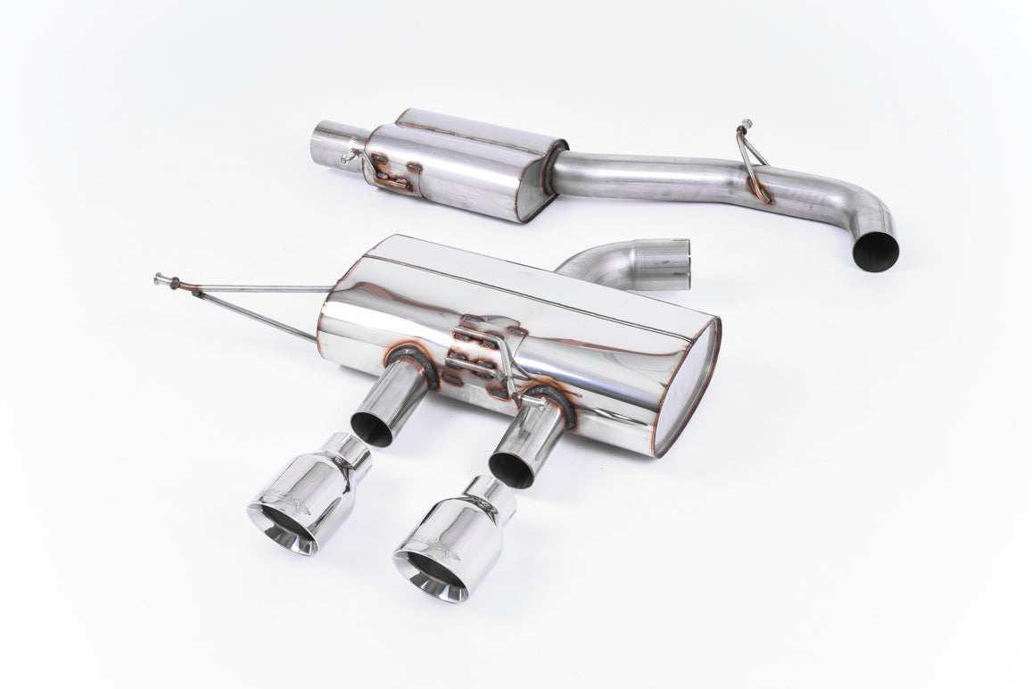 Scarico cat-back Milltek Race Resonated senza valvola con finalini GT-100 lucidi per VW Golf 6 R 2.0 TFSI 270cv (2009-20