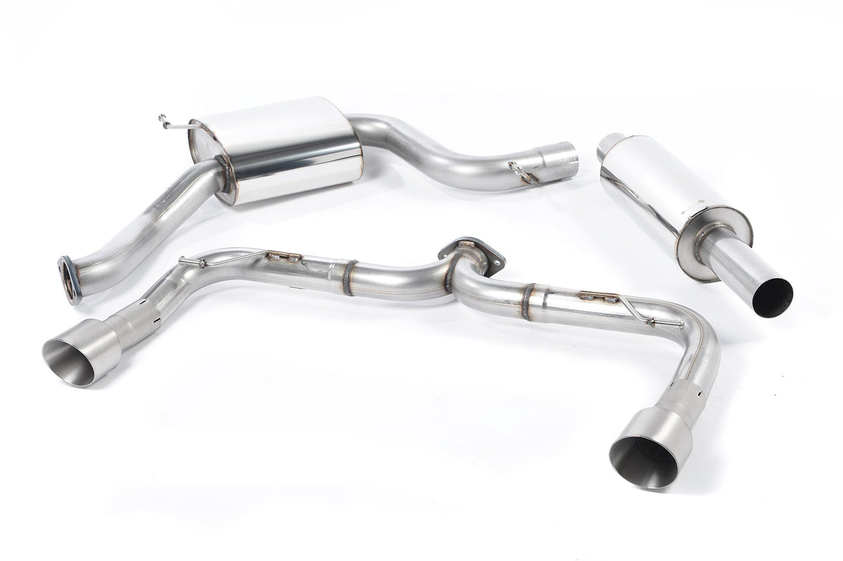 Scarico cat-back Milltek Non-resonated con finalini GT-100 in titanio per VW Golf 7 GTI 2.0 TSI (incl. Performance e Clu