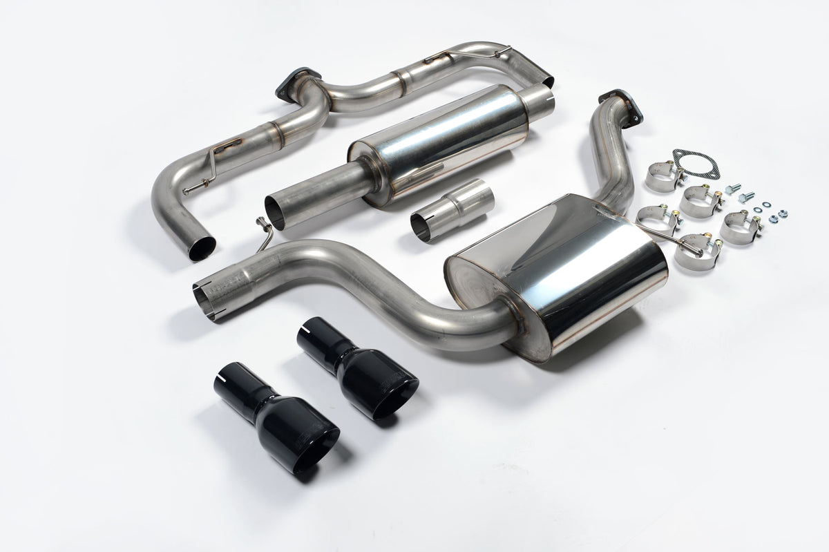 Scarico cat-back Milltek Non-resonated con finalini GT-100 neri Cerakote per VW Golf 7 GTI 2.0 TSI (incl. Performance e