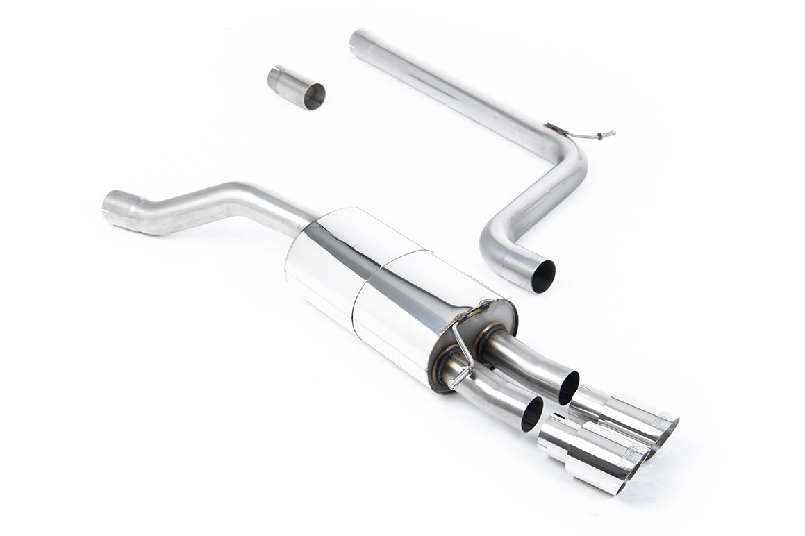 Scarico cat-back Milltek Non-resonated con finalini GT-90 lucidi per VW Polo GTI AW 2.0 TSI 200cv (senza GPF, 2018-2019)