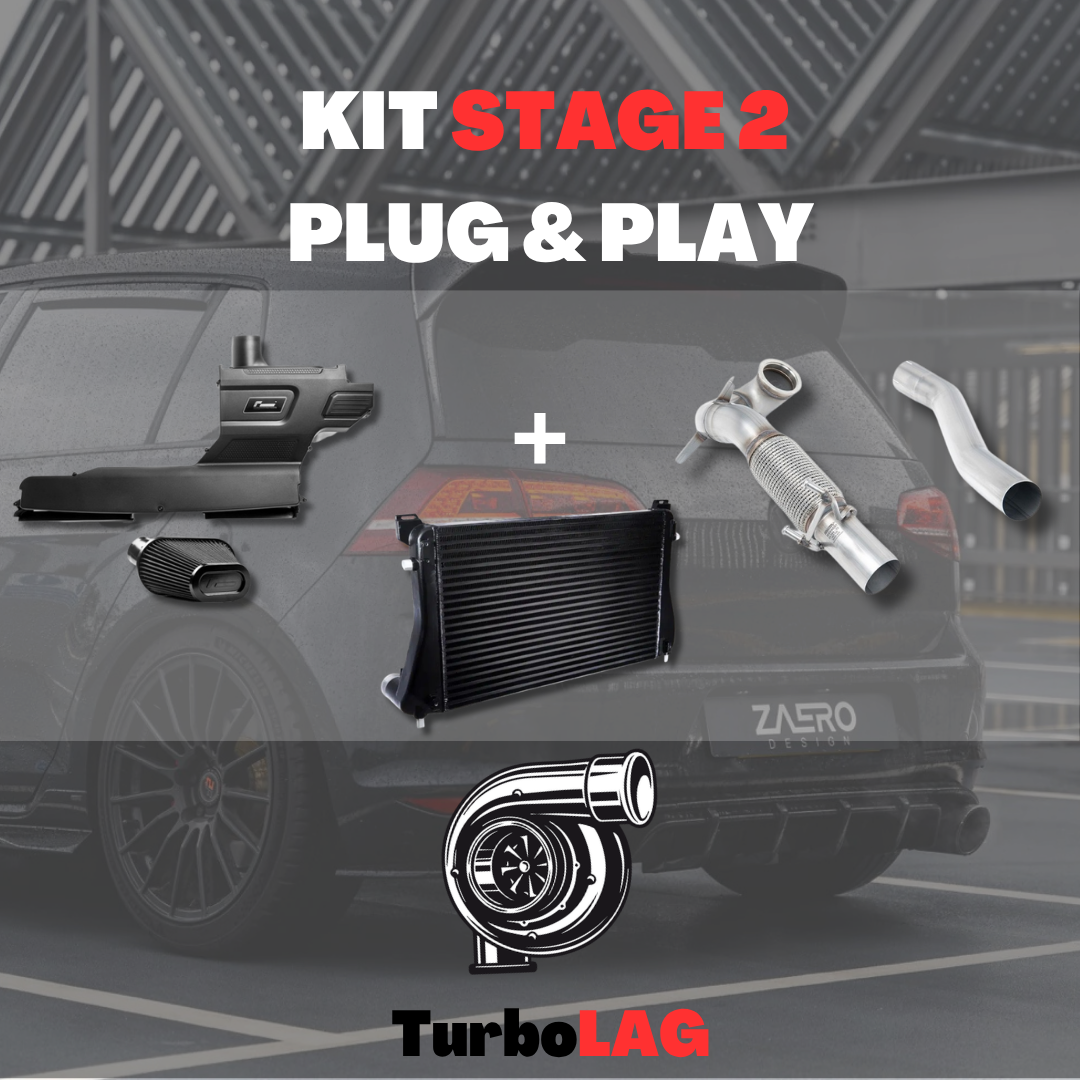 Turbolag performance pack: Golf 7 GTI da 220/230 a 320-340cv e 480-550nm - Kit Stage 2 Golf 7/7.5 GTI base, compatibilità garantita