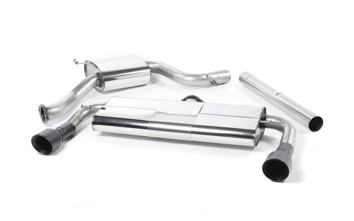 Scarico cat-back Milltek Resonated omologato con finalini GT-100 neri Cerakote per VW Golf 7 GTI 2.0 TSI (incl. Performa