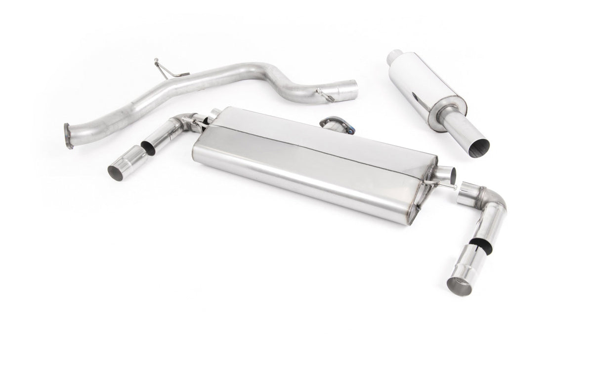 Scarico cat-back Milltek Resonated omologato con finalini GT-100 neri Cerakote per VW Golf 7.5 GTI TCR / Performance 2.0