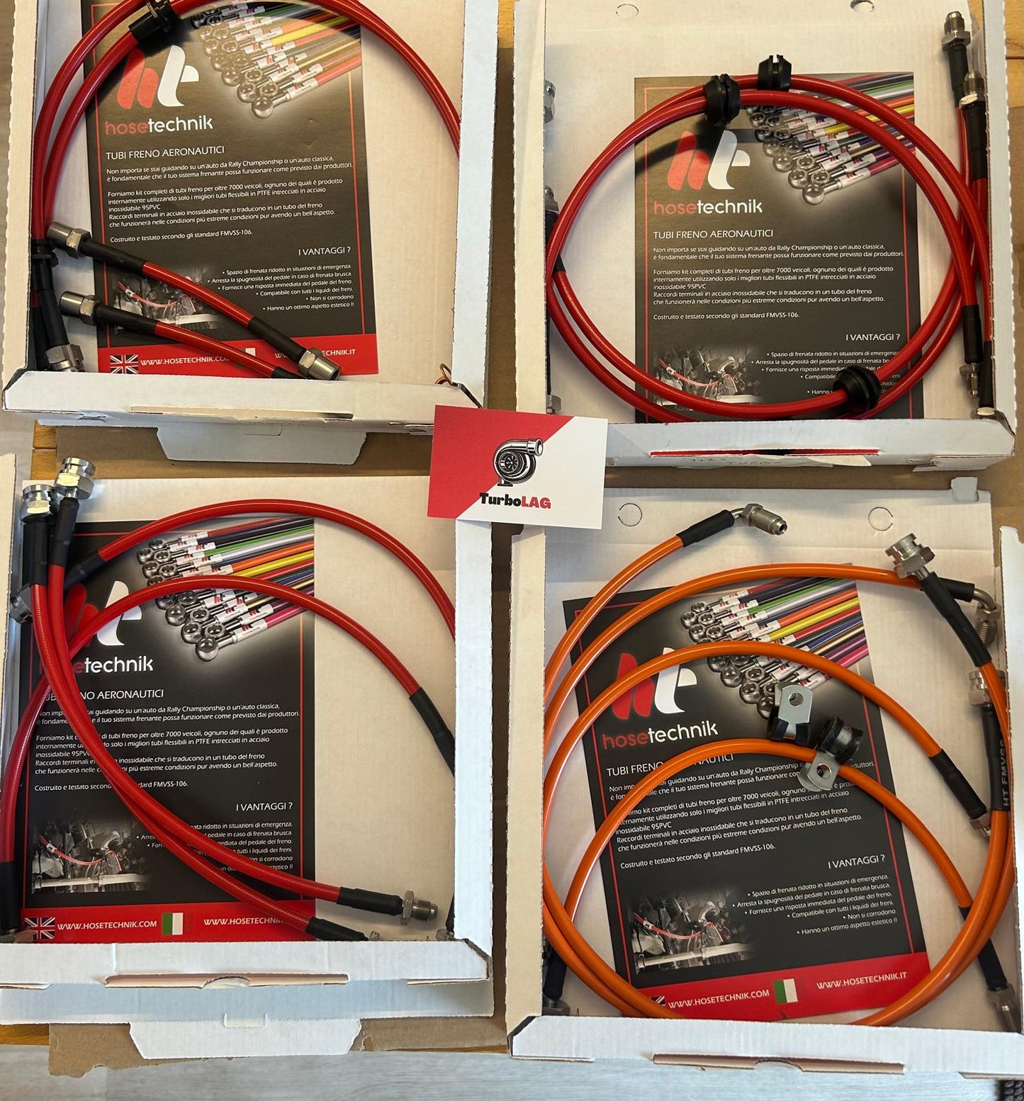 Kit 4 Tubi freno aeronautici in treccia Mercedes Vito 447 Tutti i modelli 2014-