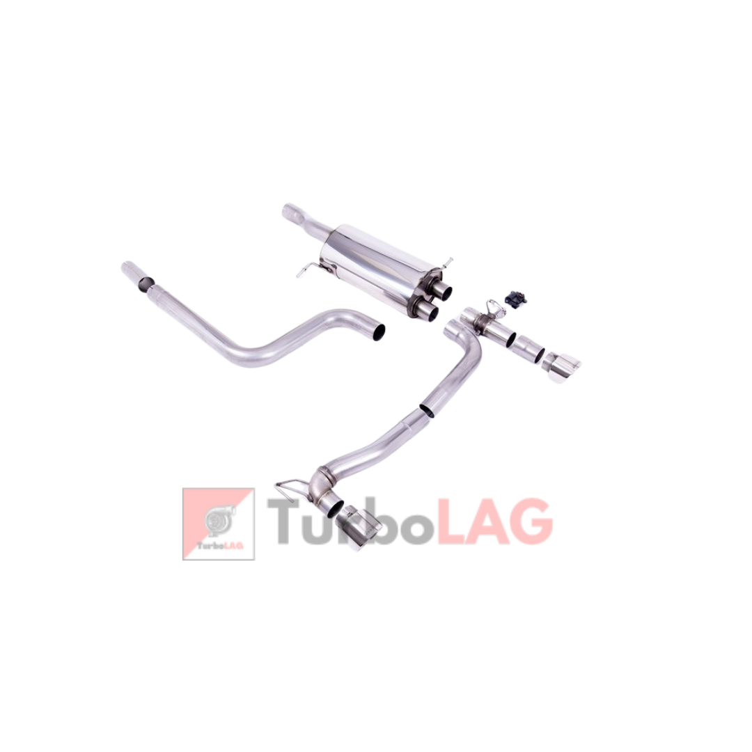 Cat-back Resonated con doppia uscita per estrattore Maxton Design con finalini cromati per Ford Fiesta Mk8 Mk8 1.5 EcoBoost ST 200cv (fino a Settembre 2020) - Milltek Sport SSXFD367