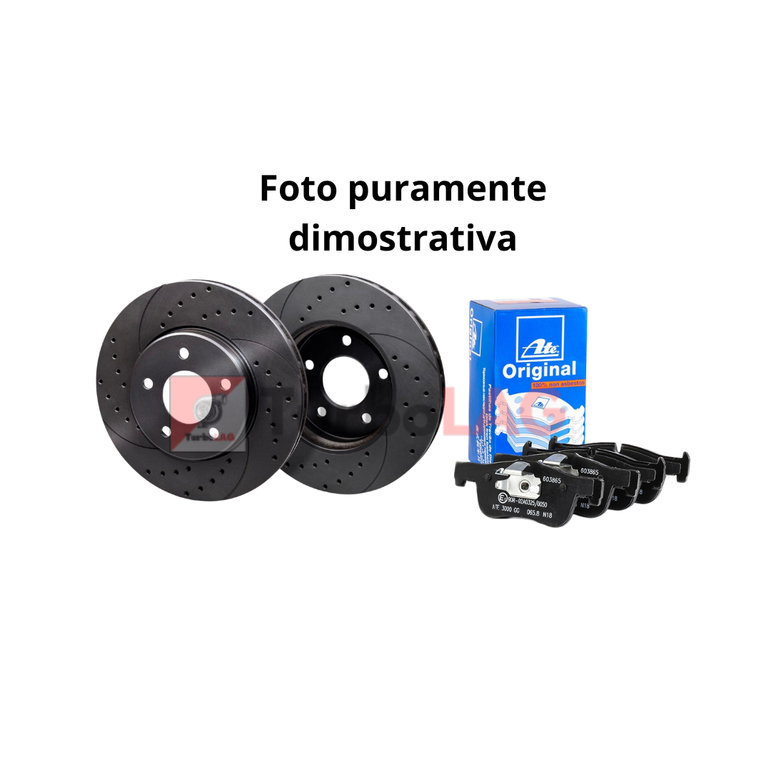 Kit dischi rotinger baffati anteriori e posteriori e pastiglie ferodo stradali - A3 2.0 tdi 125kw