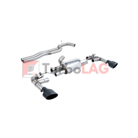Cat-back Race Non-resonated senza valvole da 80mm con finalini ovali neri Milltek Sport per Audi RS3 8V Sportback 400cv (solo modello CON OPF/GPF) dal 2019 - SSXAU978