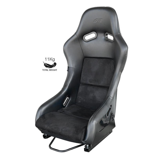 Sedile Ayrton – Monoscocca in Pelle Soft Touch e Velluto | Guscio in Vetroresina con Slitte Universali - Simoni Racing