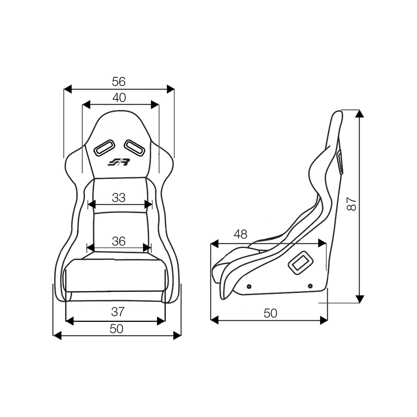 Sedile Ayrton – Monoscocca in Pelle Soft Touch e Velluto | Guscio in Vetroresina con Slitte Universali - Simoni Racing