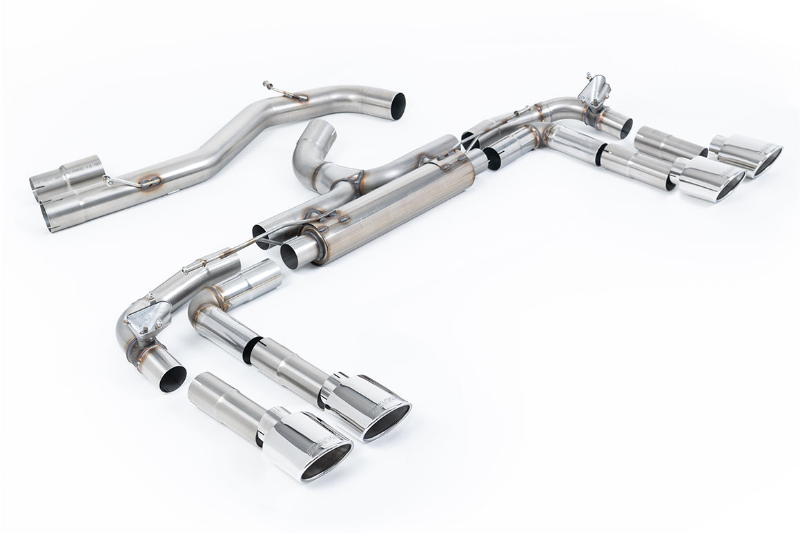 Scarico GPF-back Milltek Race Non-resonated con finalini ovali lucidi per Audi S3 8Y Sedan 2.0 TFSI 310/333cv (con GPF, 