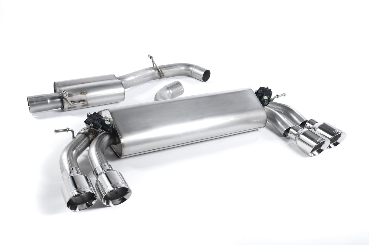 Scarico cat-back Milltek Resonated omologato con finalini GT-100 lucidi per Audi S3 8V / 8V.2 3 porte 2.0 TFSI quattro (