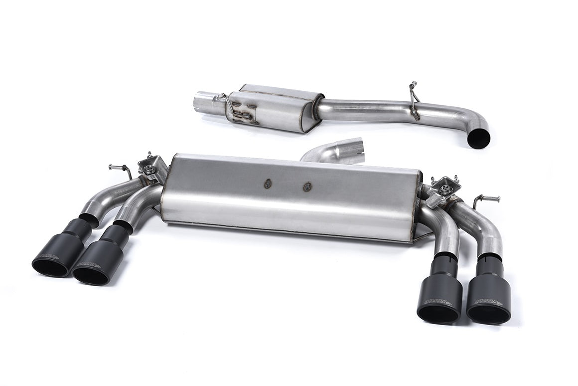 Scarico cat-back Milltek Resonated omologato con finalini ovali neri Cerakote per Audi S3 8V / 8V.2 3 porte 2.0 TFSI qua