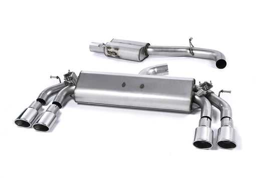Scarico cat-back Milltek Resonated omologato con finalini ovali lucidi per Audi S3 8V Sportback 2.0 TFSI quattro (senza 