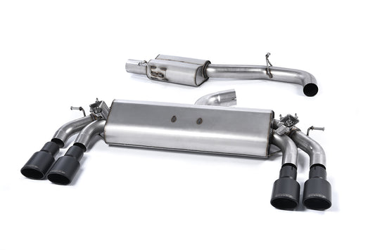 Scarico cat-back Milltek Resonated omologato con finalini ovali neri Cerakote per Audi S3 8V Sportback 2.0 TFSI quattro 