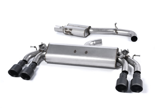 Scarico cat-back Milltek Resonated omologato con finalini GT-100 neri Cerakote per Audi S3 8V Sportback 2.0 TFSI quattro