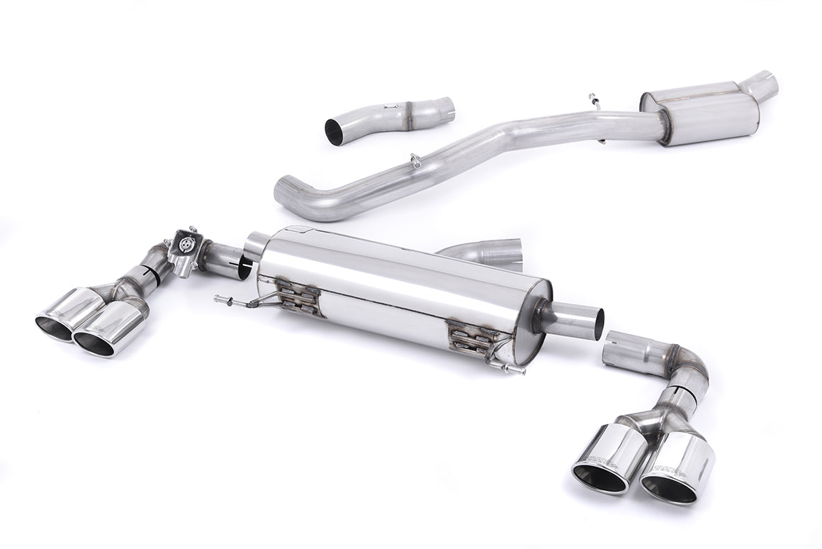 Scarico cat-back Milltek Resonated omologato con finalini ovali lucidi per Audi S1 2.0 TFSI quattro (2014-2018) - SSXAU4