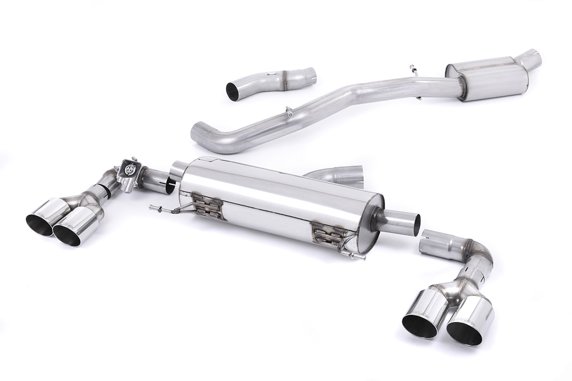 Scarico cat-back Milltek Resonated omologato con finalini GT-90 lucidi per Audi S1 2.0 TFSI quattro (2014-2018) - SSXAU4