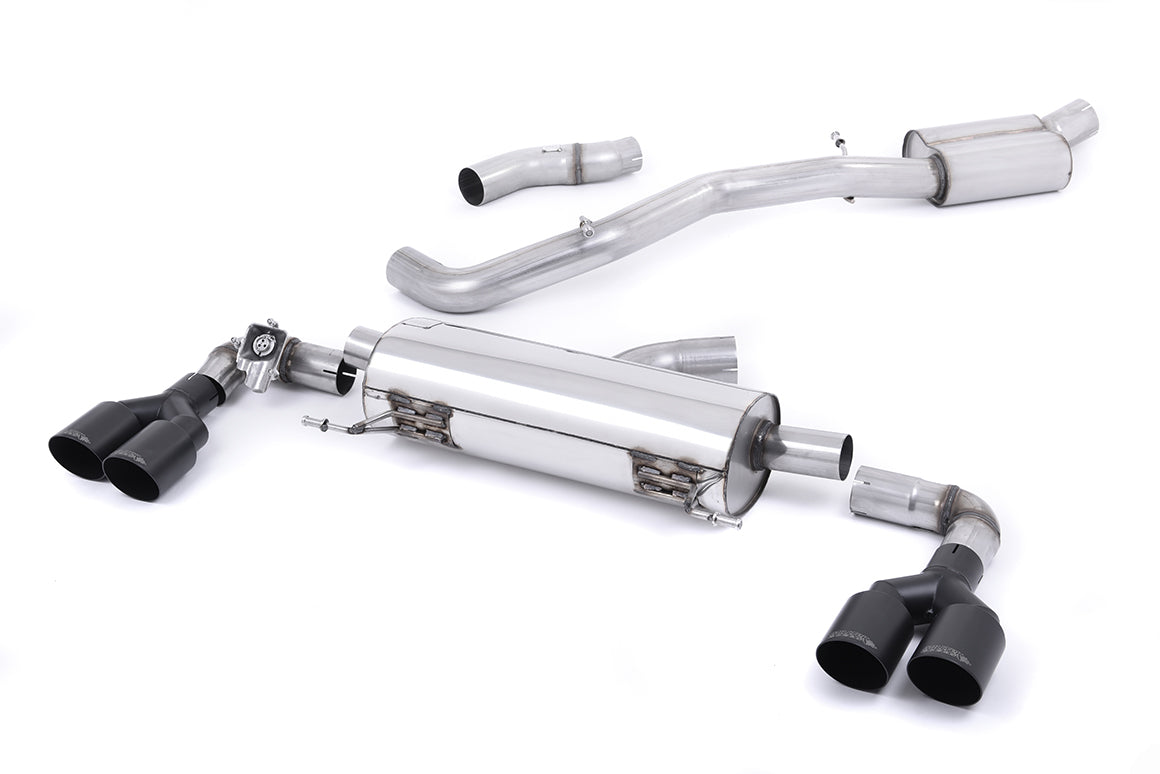 Scarico cat-back Milltek Resonated omologato con finalini GT-90 neri Cerakote per Audi S1 2.0 TFSI quattro (2014-2018) -