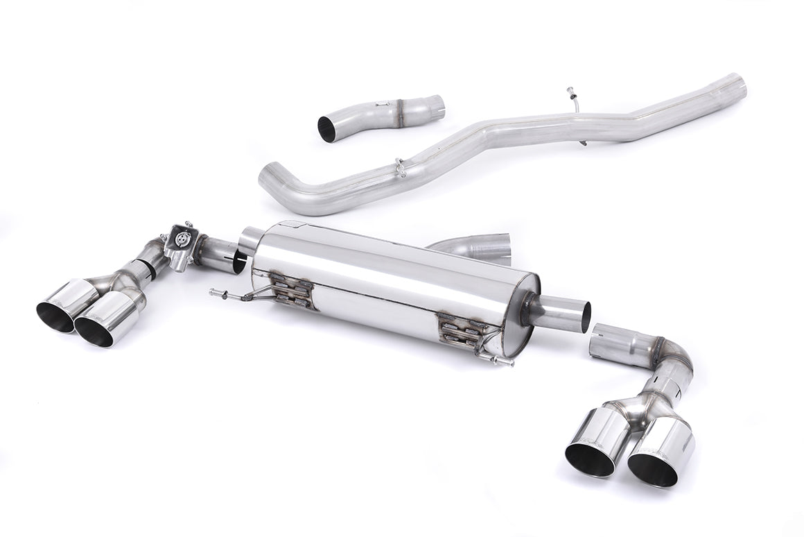 Scarico cat-back Milltek Non-resonated con finalini GT-90 lucidi per Audi S1 2.0 TFSI quattro (2014-2018) - SSXAU492