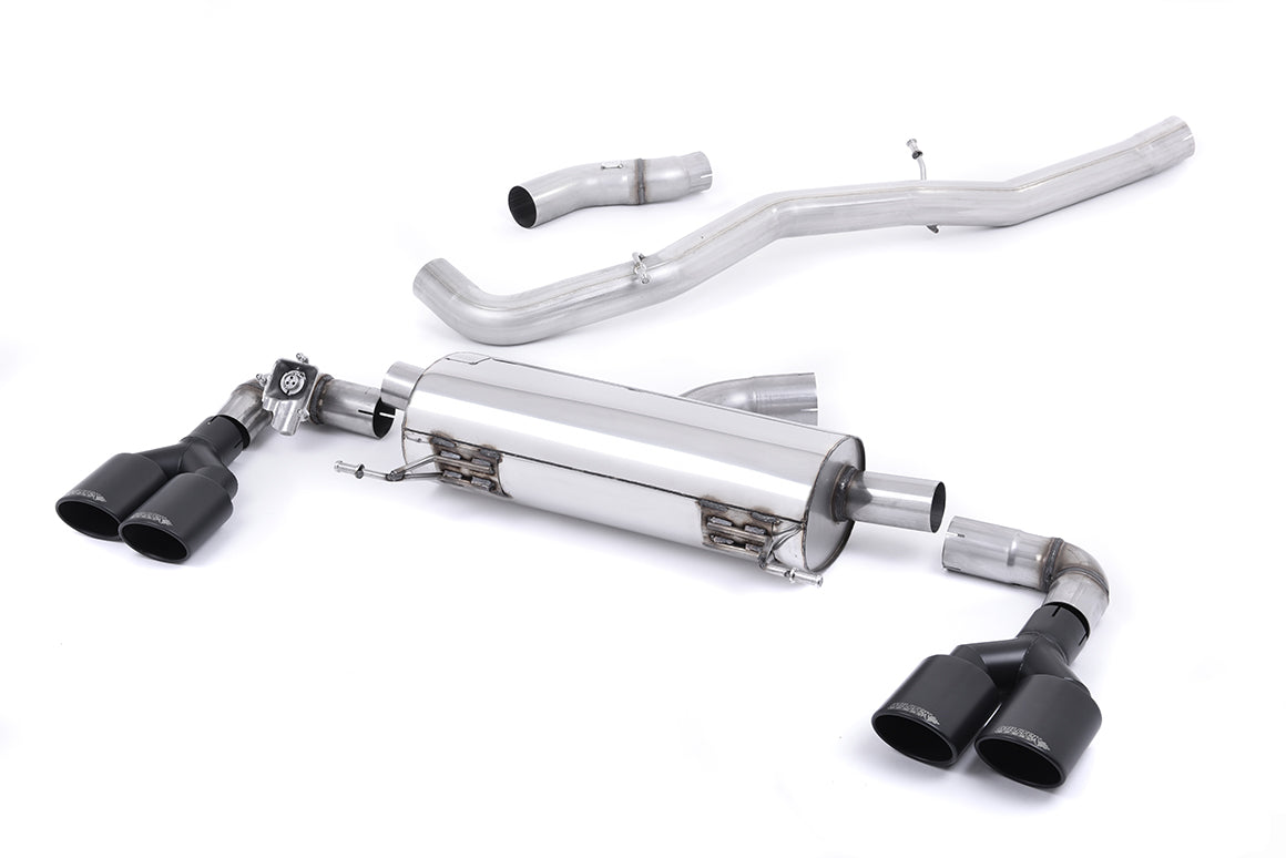 Scarico cat-back Milltek Non-resonated con finalini ovali neri Cerakote per Audi S1 2.0 TFSI quattro (2014-2018) - SSXAU