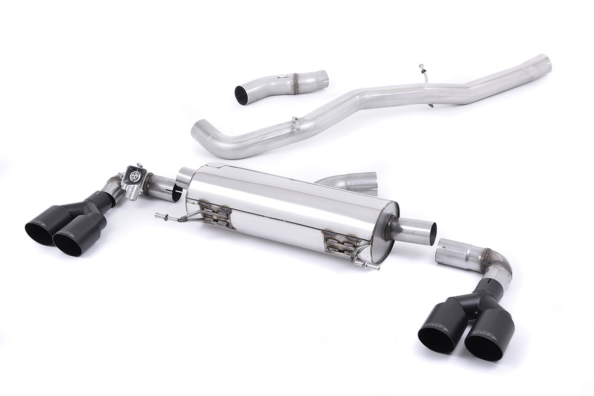 Scarico cat-back Milltek Non-resonated con finalini GT-90 neri Cerakote per Audi S1 2.0 TFSI quattro (2014-2018) - SSXAU