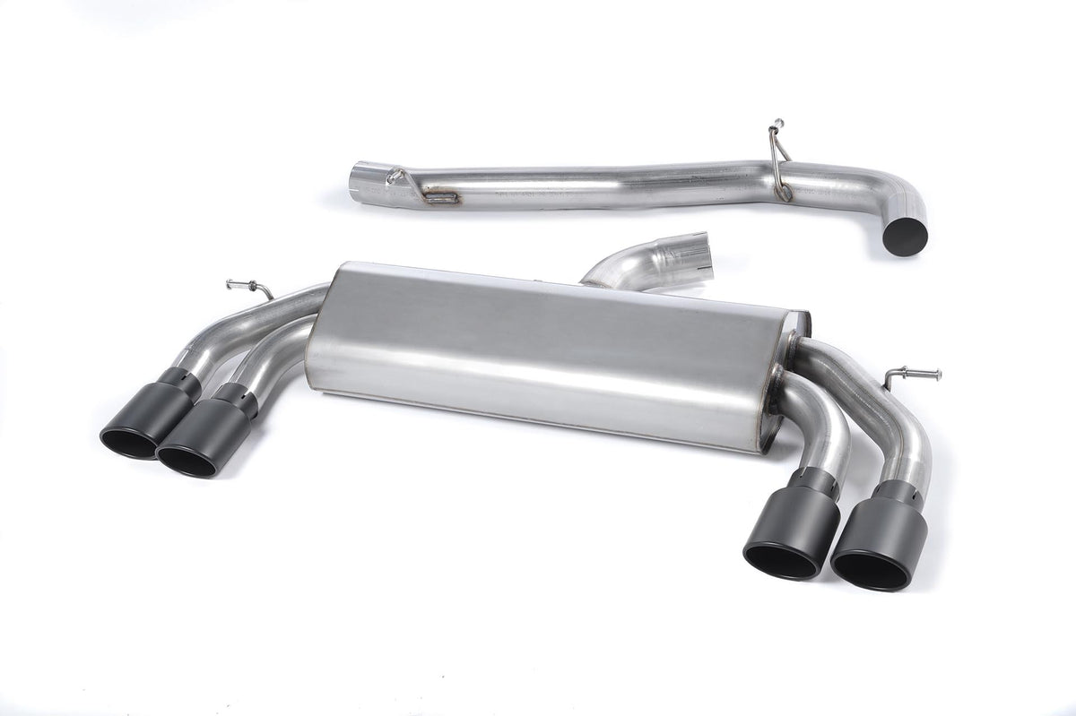 Scarico cat-back Milltek Race Non-resonated senza valvole con finalini ovali neri Cerakote per Audi S3 8V / 8V.2 3 porte