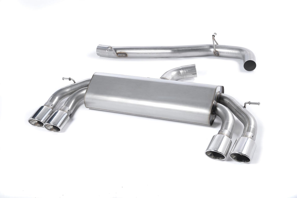 Scarico cat-back Milltek Race Non-resonated senza valvole con finalini ovali lucidi per Audi S3 8V / 8V.2 3 porte 2.0 TF