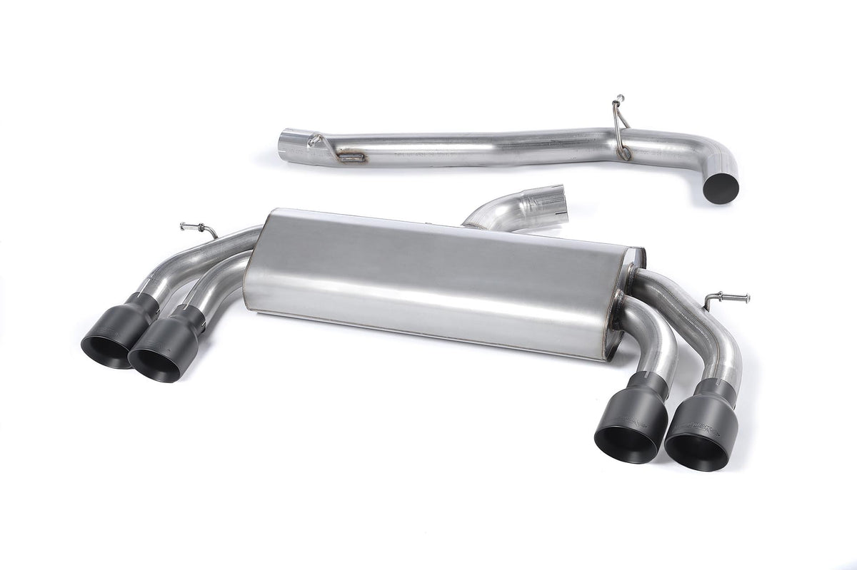 Scarico cat-back Milltek Race Non-resonated senza valvole con finalini GT-100 neri Cerakote per Audi S3 8V / 8V.2 3 port