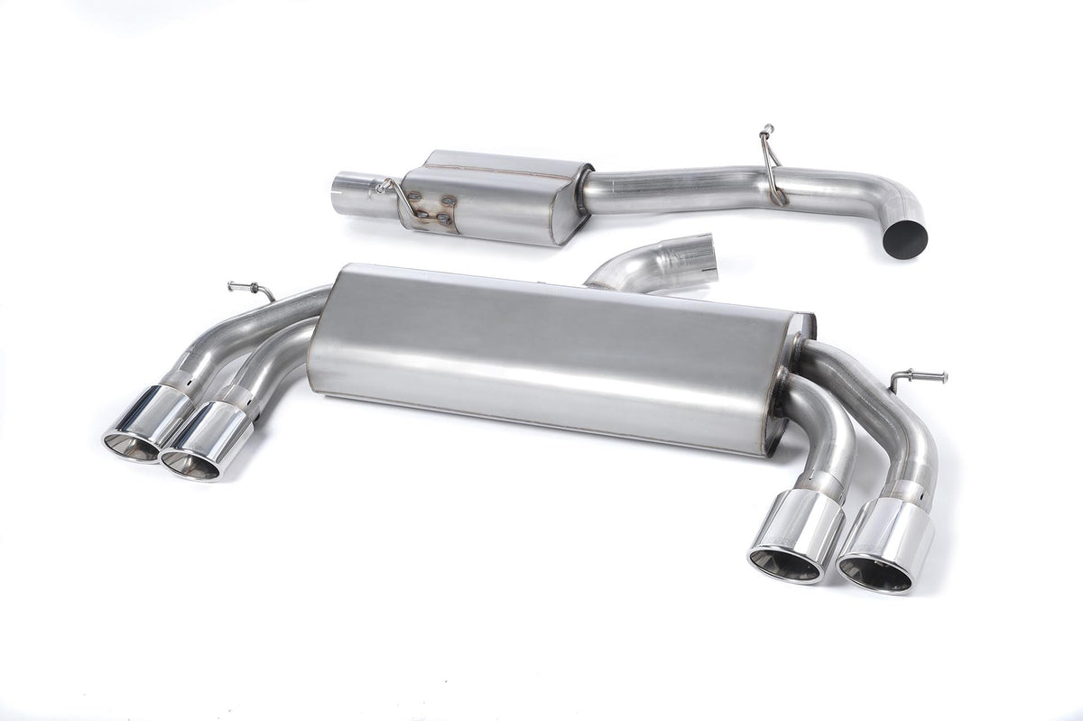 Scarico cat-back Milltek Race Resonated senza valvole con finalini ovali lucidi per Audi S3 8V / 8V.2 3 porte 2.0 TFSI q